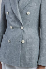DOUBLE-BREASTED SILK LINEN COTTON JACKET