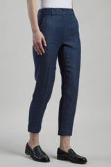 SLIM LINEN WOOL SILK TROUSERS