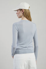 CREW NECK SWEATER IN 14 MICRON WOOL WITH CONTRAST