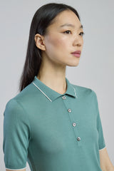 POLO IN MAGLIA LANA 14 MICRON CON CONTRASTO