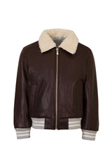 Kids leather bomber