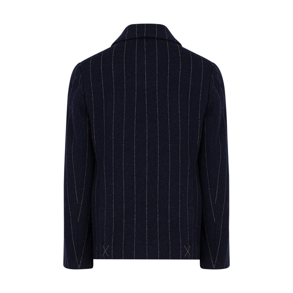 DOUBLE-BREASTED JACKET IN POLYESTER AND VISCOSE