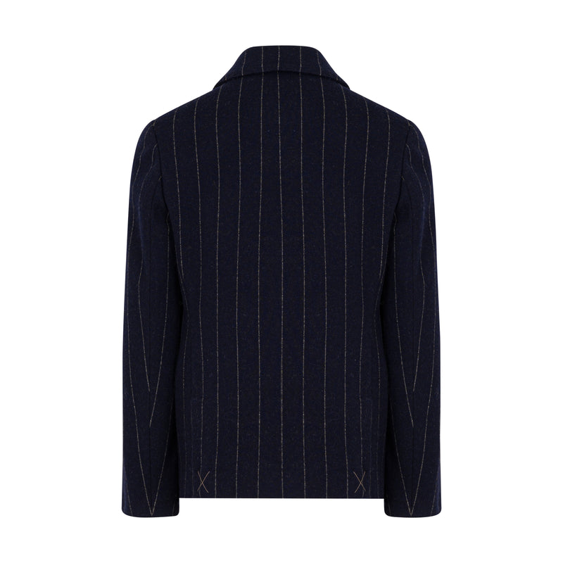 DOUBLE-BREASTED JACKET IN POLYESTER AND VISCOSE