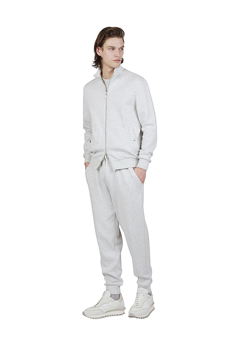 FELPA FULL ZIP COTONE E JERSEY