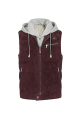 GILET BIMATERICO SUEDE E LANA CASHMERE