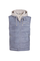 GILET BIMATERICO SUEDE E LANA CASHMERE