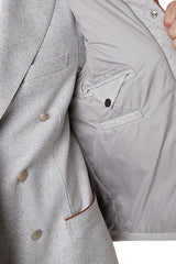 Bimaterico wool and leather vest