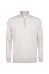 MAGLIA MEZZA ZIP LANA 14 MICRON