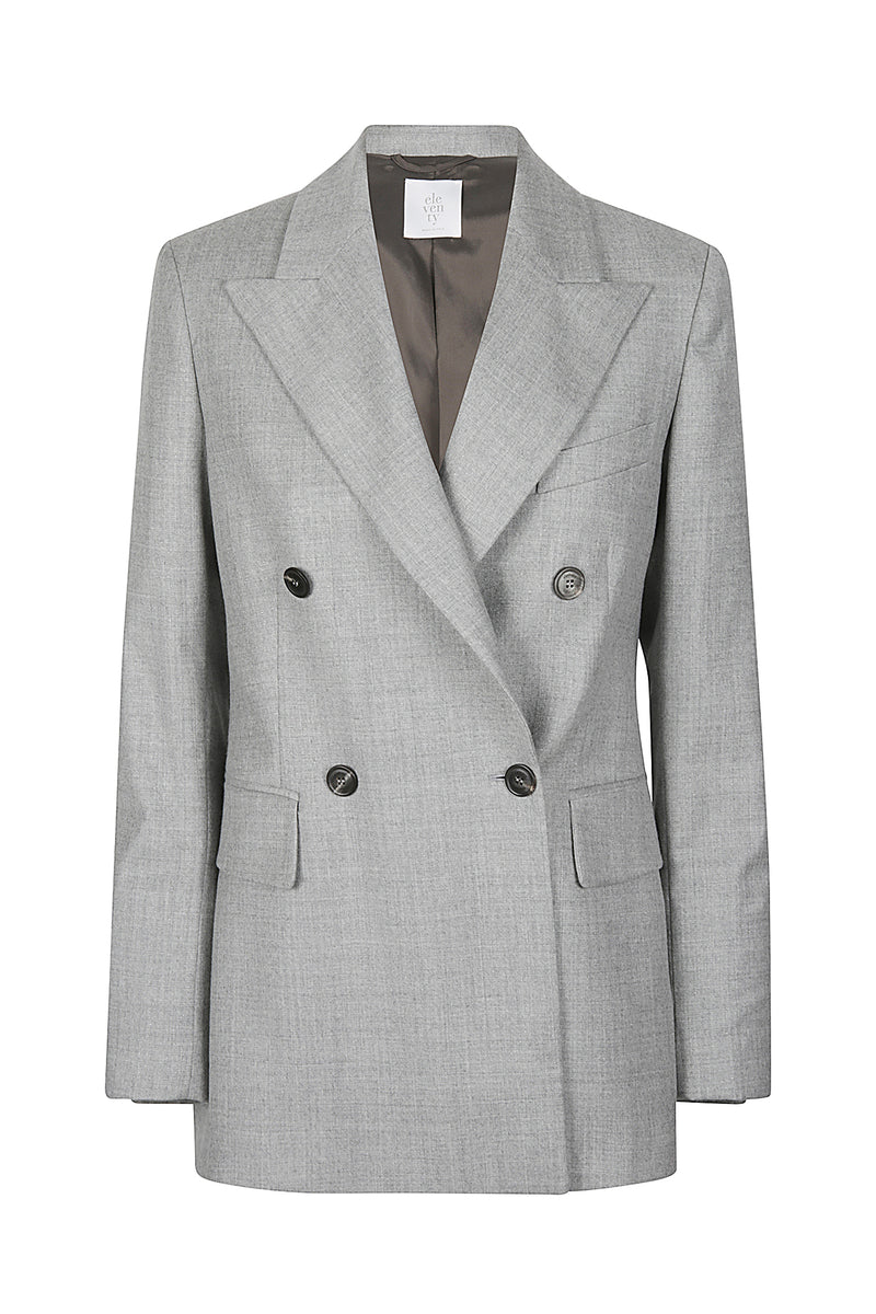 Double -breasted jacket wool polyamide lurex
