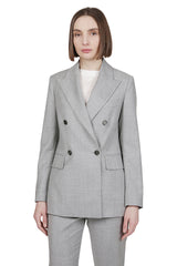 Double -breasted jacket wool polyamide lurex