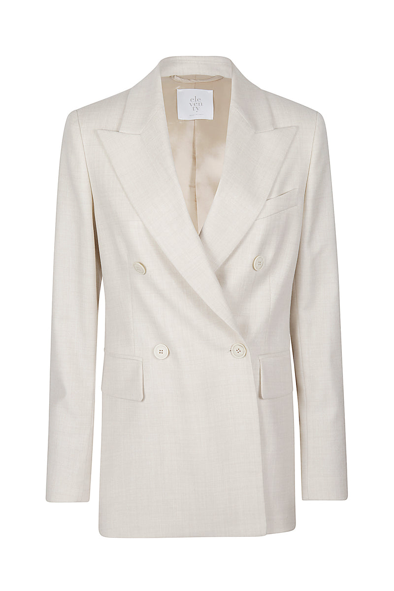 Double -breasted jacket wool polyamide lurex