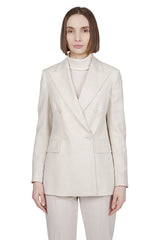 Double -breasted jacket wool polyamide lurex