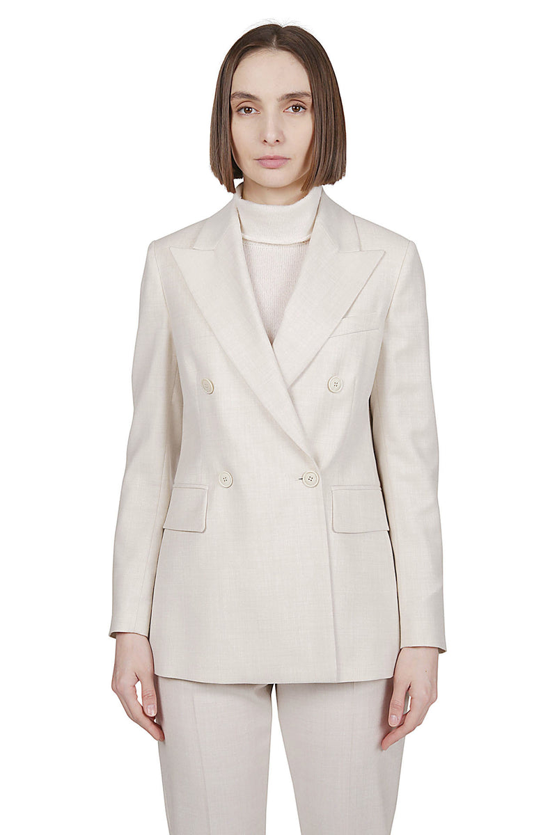 Double -breasted jacket wool polyamide lurex