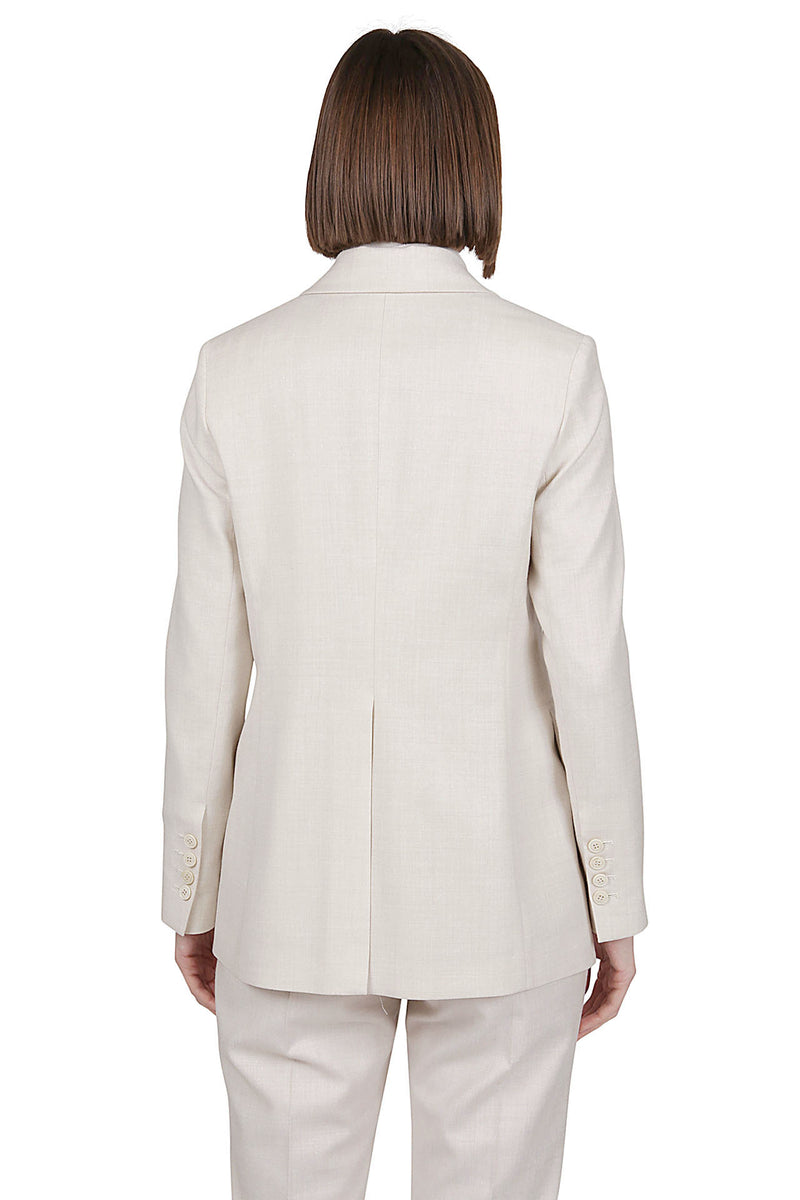Double -breasted jacket wool polyamide lurex