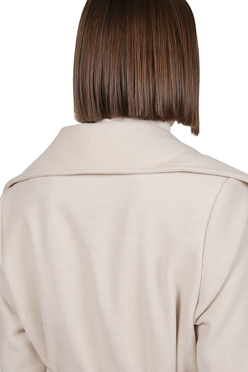 CAPPOTTO CON CINTURA CASHMERE UNITO E COLLO IN PELLICCIA
