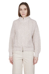 Full Zip Cotton shirt Kid Mohair Silk Lurex