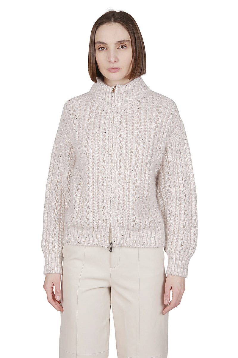 Full Zip Cotton shirt Kid Mohair Silk Lurex
