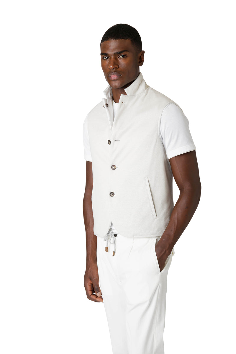 GILET REVERSIBILE LINO E COTONE – Eleventy Milano