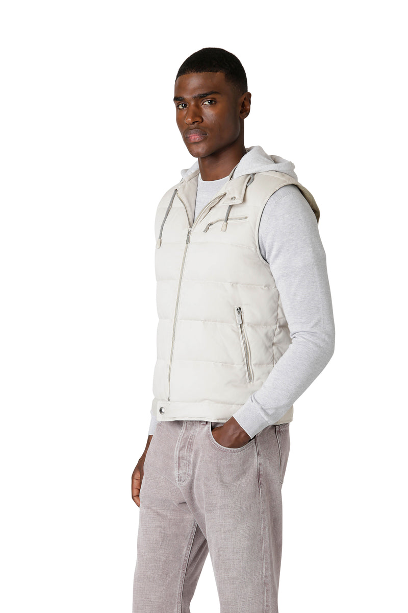 GILET BIMATERICO SETA E FELPA