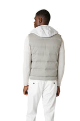 GILET BIMATERICO SETA E FELPA