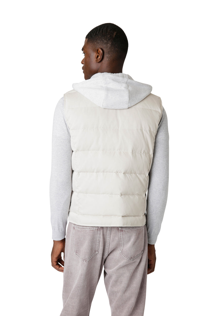 GILET BIMATERICO SETA E FELPA