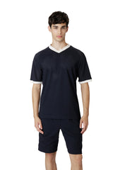 T-SHIRT SCOLLO V POLIAMMIDE ELASTANE FORATA