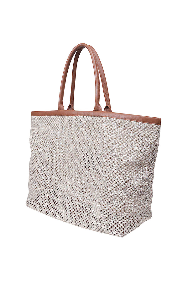 BORSA RAFIA E PELLE
