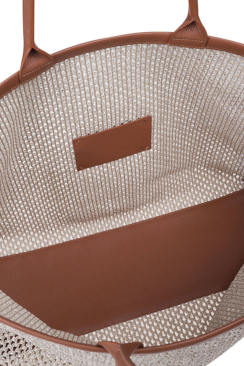 BORSA RAFIA E PELLE