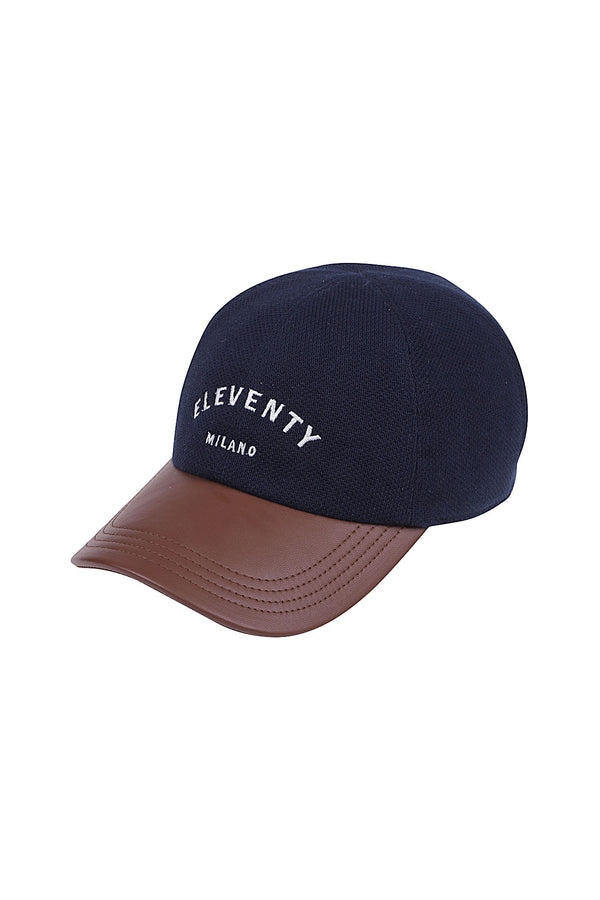 CAPPELLO COTONE PIQUET E PELLE