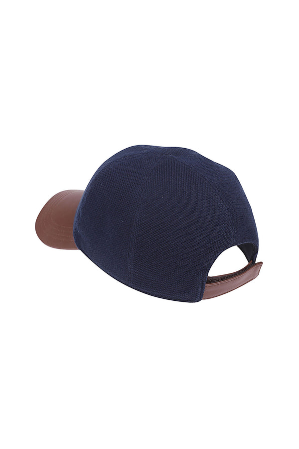 CAPPELLO COTONE PIQUET E PELLE