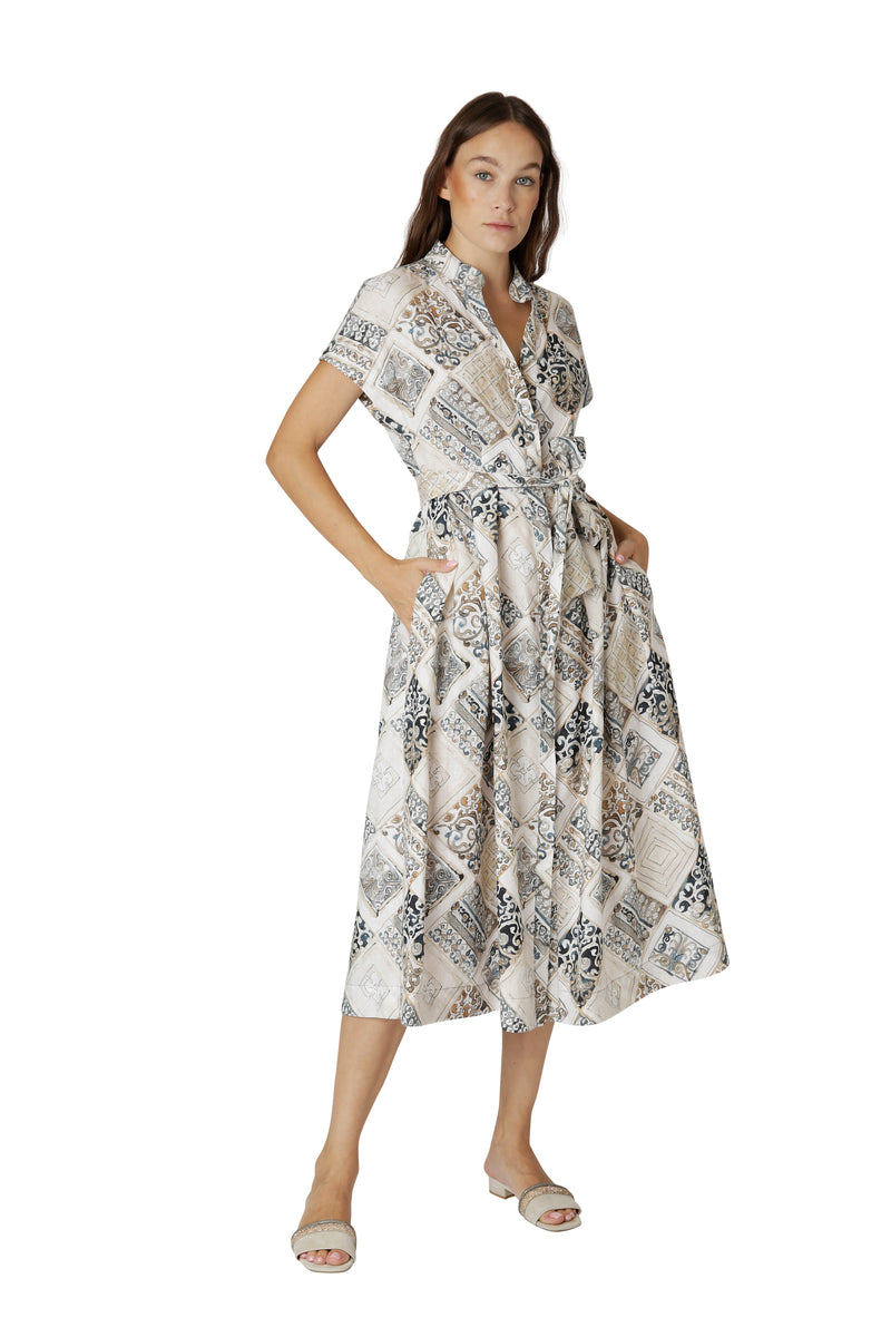 VESTITO LINO CON STAMPA