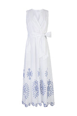 VESTITO COTONE STRETCH CON RICAMO