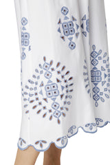 VESTITO COTONE STRETCH CON RICAMO
