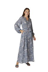 PUFF SLEEVE PRINTED DRESS