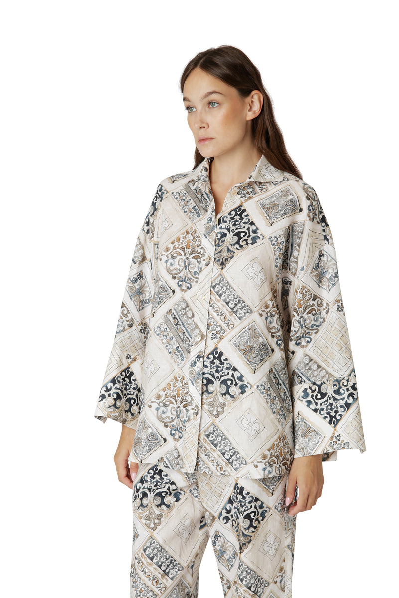 CAMICIA LINO CON STAMPA