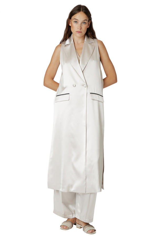 SLEEVELESS DUSTER COAT