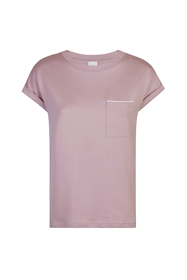 T-SHIRT GIROCOLLO COTONE JERSEY CON CONTRASTO