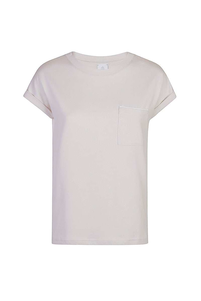 T-SHIRT GIROCOLLO COTONE JERSEY CON CONTRASTO