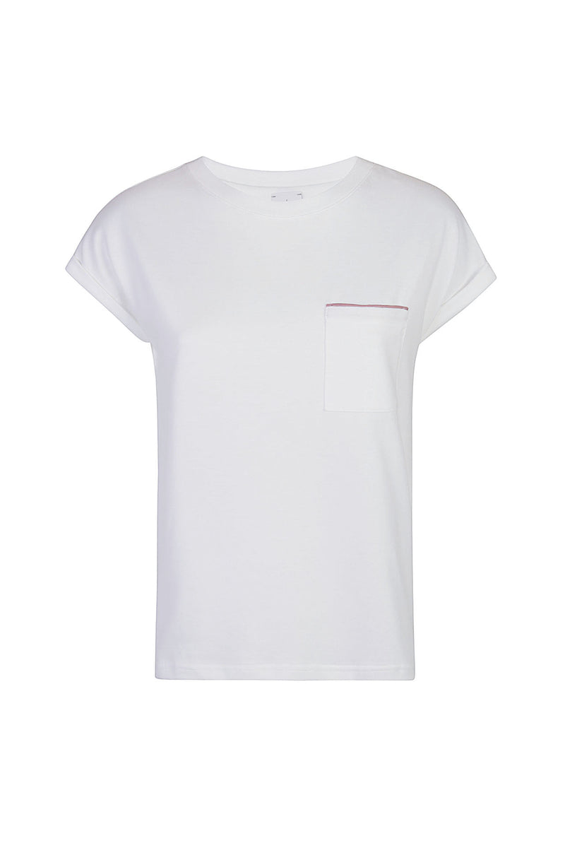 T-SHIRT GIROCOLLO COTONE JERSEY CON CONTRASTO