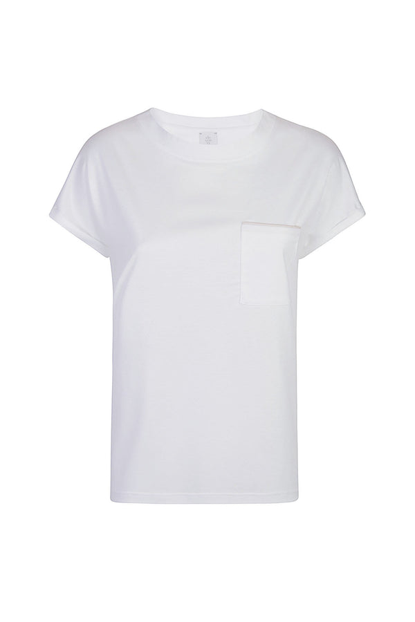 T-SHIRT GIROCOLLO TENCEL COTONE CON CONTRASTO