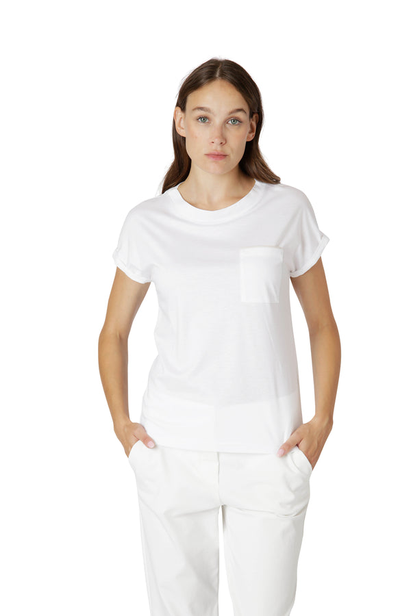 T-SHIRT GIROCOLLO TENCEL COTONE CON CONTRASTO