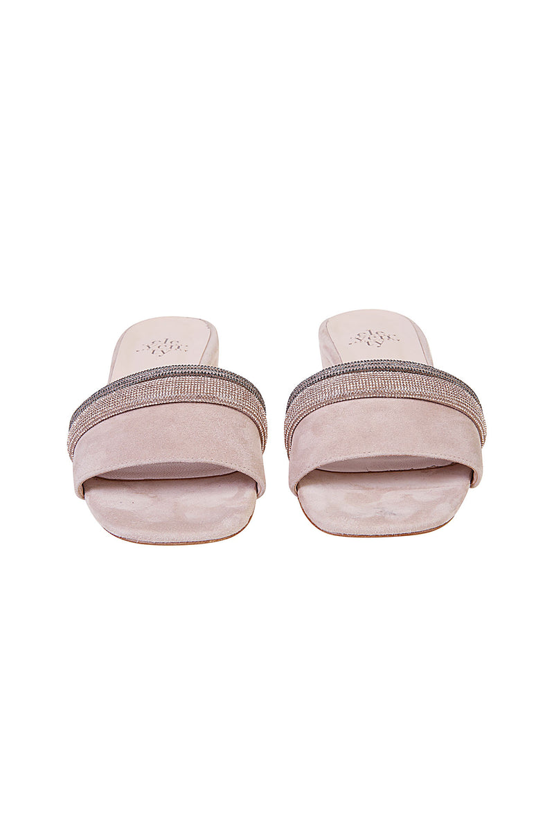 SANDALI SUEDE CON STRASS