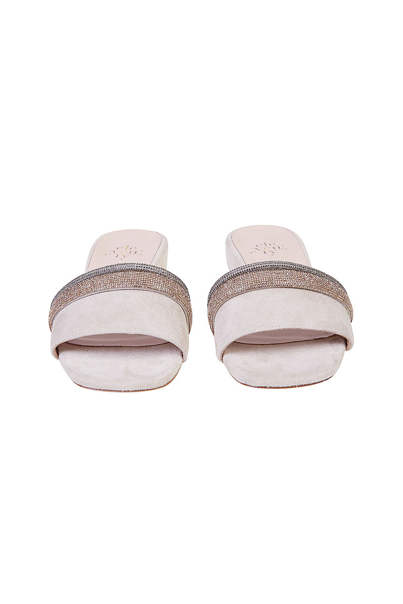 SANDALI SUEDE CON STRASS