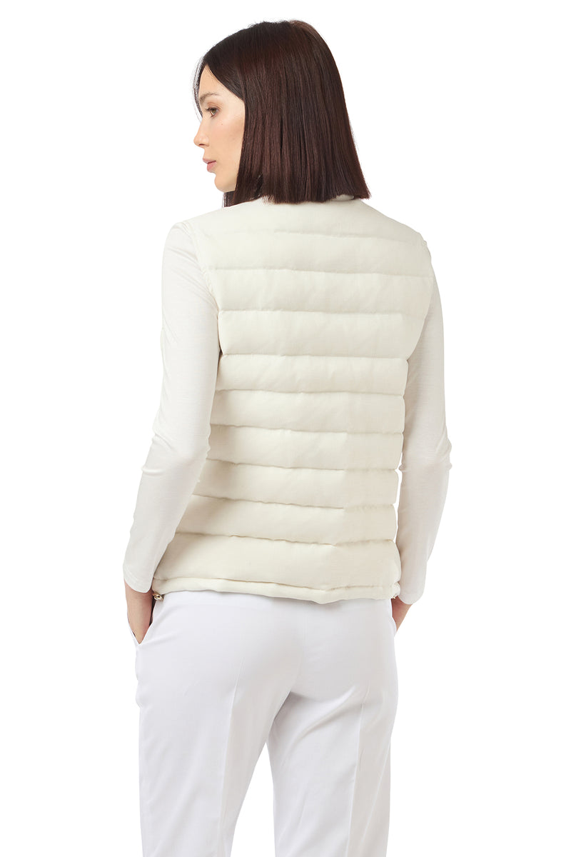 VEST WITH KNITTED COLLAR