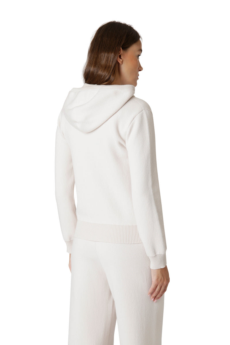 MAGLIA FULL ZIP CAPPUCCIO
