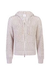 MAGLIA FULL ZIP CAPPUCCIO