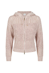 MAGLIA FULL ZIP CAPPUCCIO