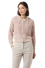 MAGLIA FULL ZIP CAPPUCCIO