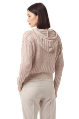 MAGLIA FULL ZIP CAPPUCCIO