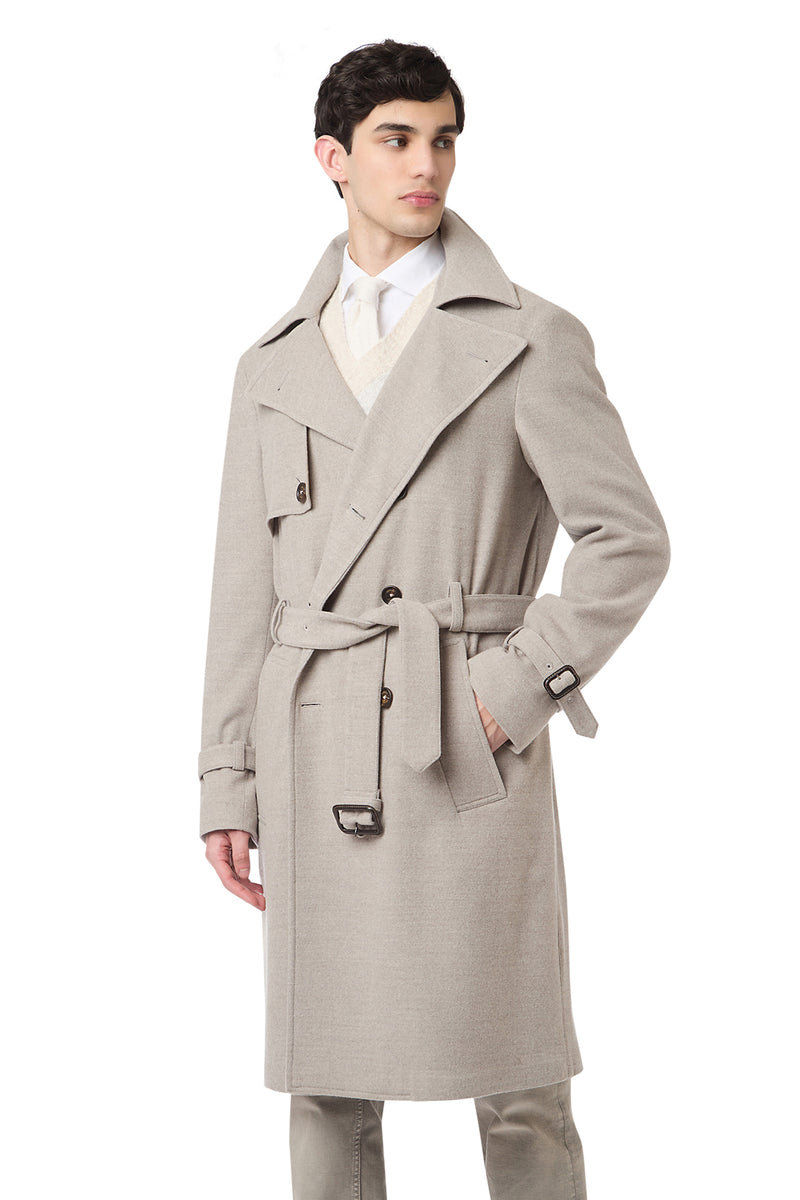 DOUBLE-BREASTED COAT WITH BELT